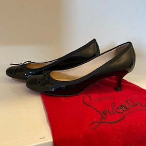 Christian Louboutin Black Kitten Heel Pumps